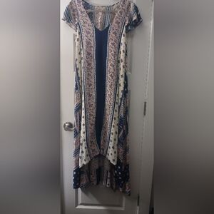 Maeve Navy and Pink Floral Maxi Dress